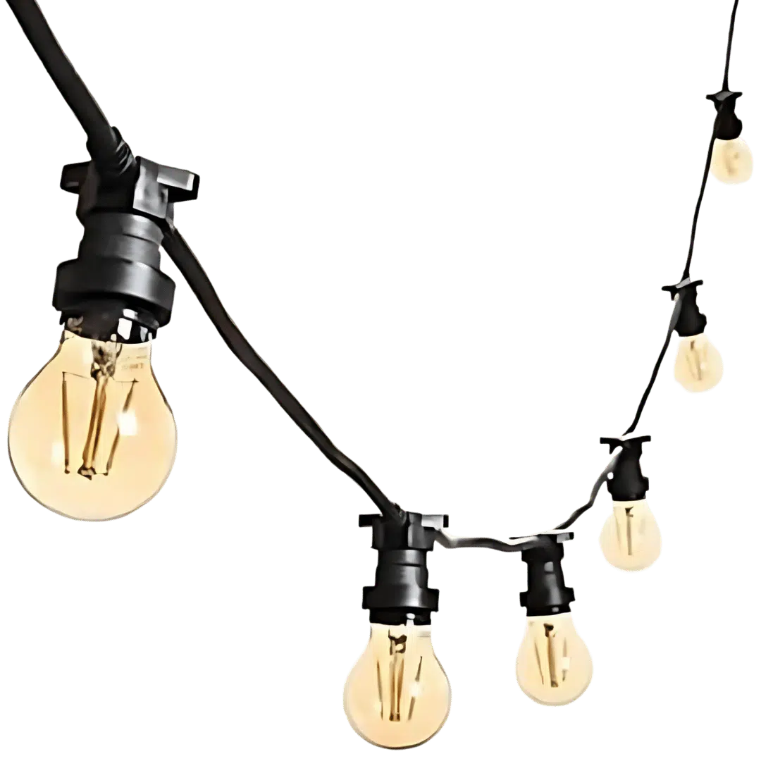 Noleggio Catena Luminosa di Lampadine - Lunghezza 5 metri con 10 lampadine diametro 8cm