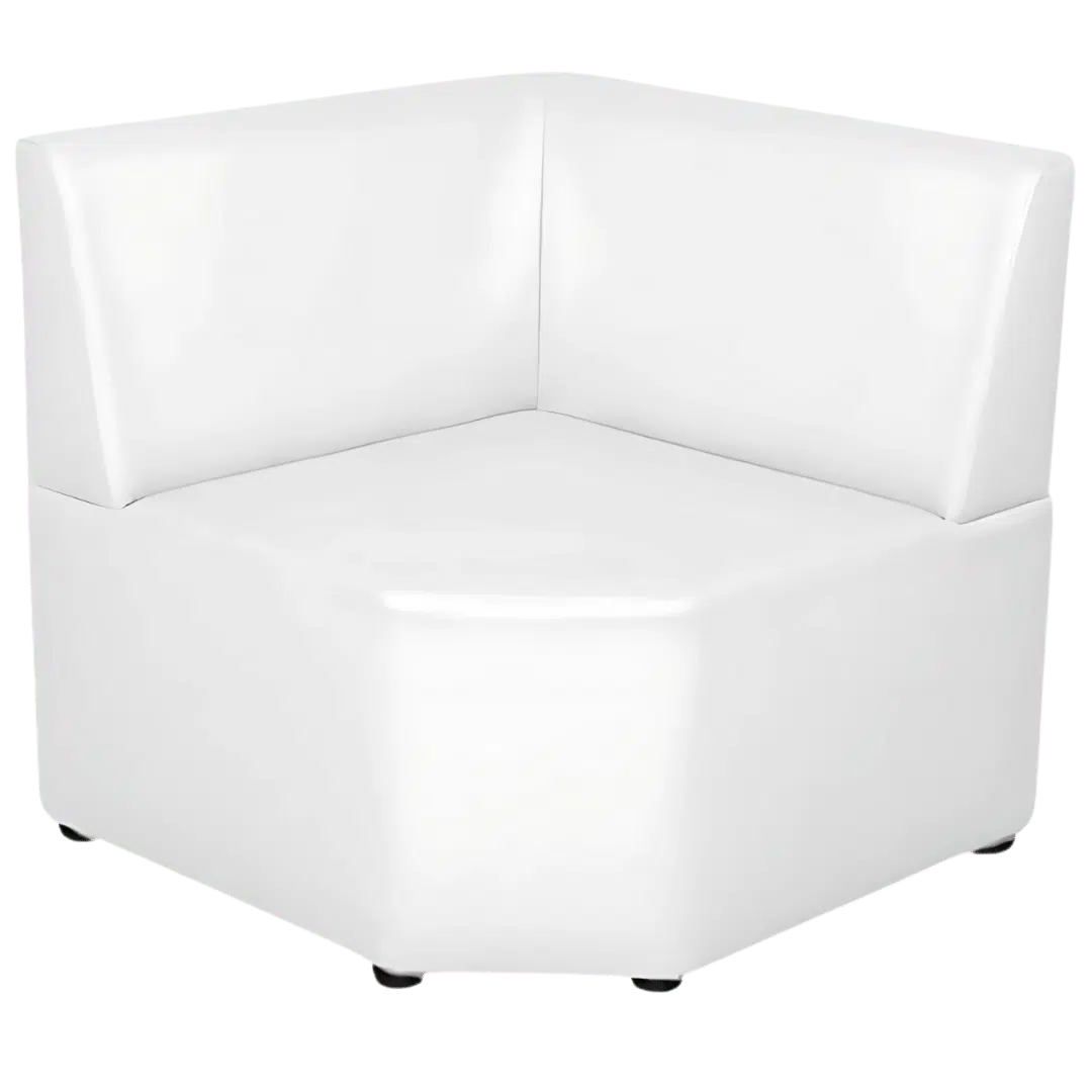 Noleggio Divano Ecopelle - Angolare Bianco con Schienale 75x75x80 cm