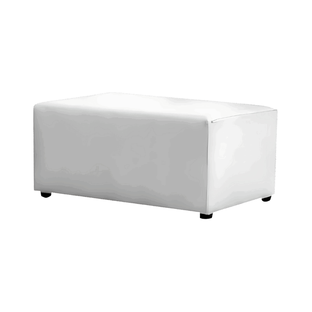 Noleggio divano senza schienale ecopelle bianco