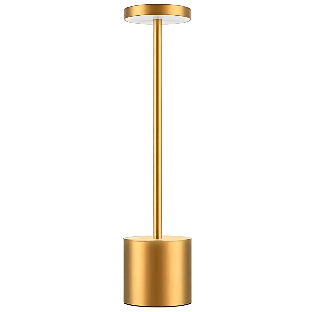 Noleggio Lampada Led da Tavolo - Stiletto Dorato 8x8x26 cm