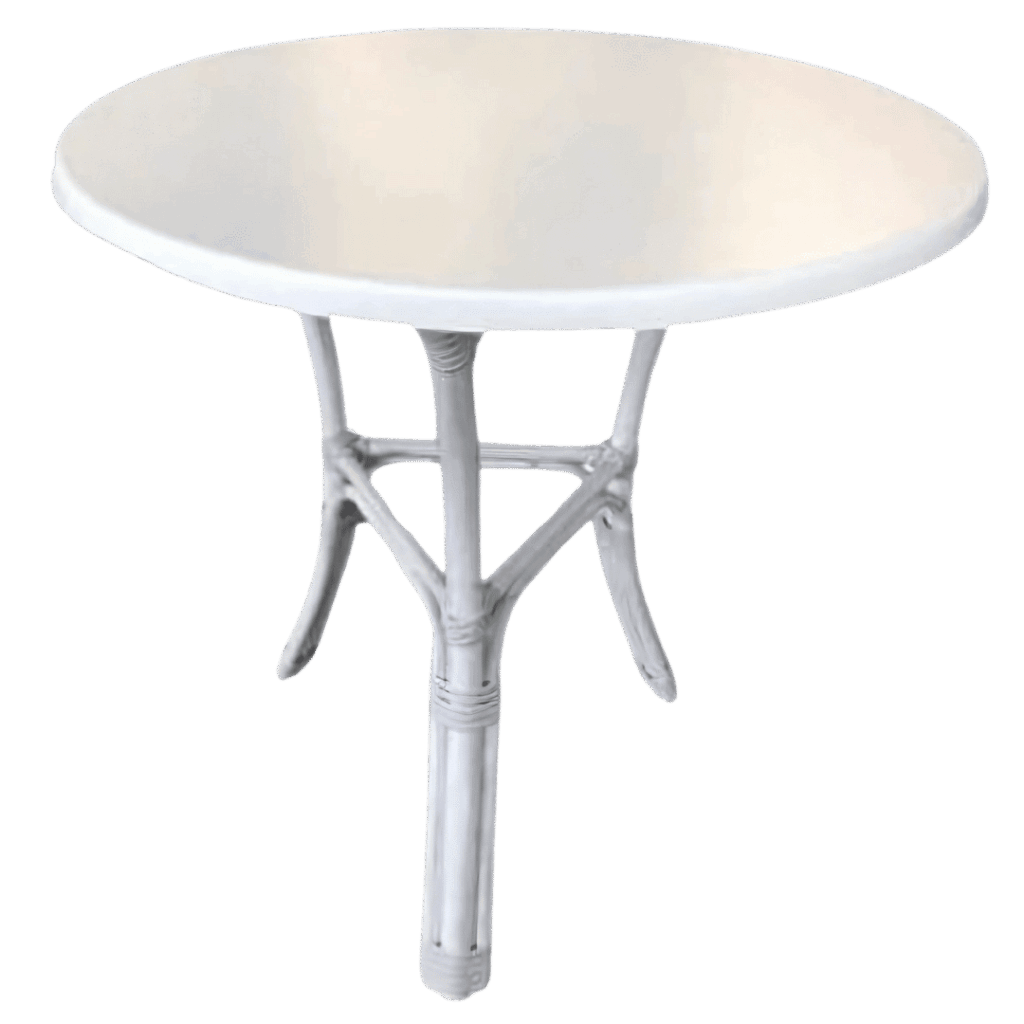 noleggio tavolino da esterno alluminio bianco 70x72 cm 2