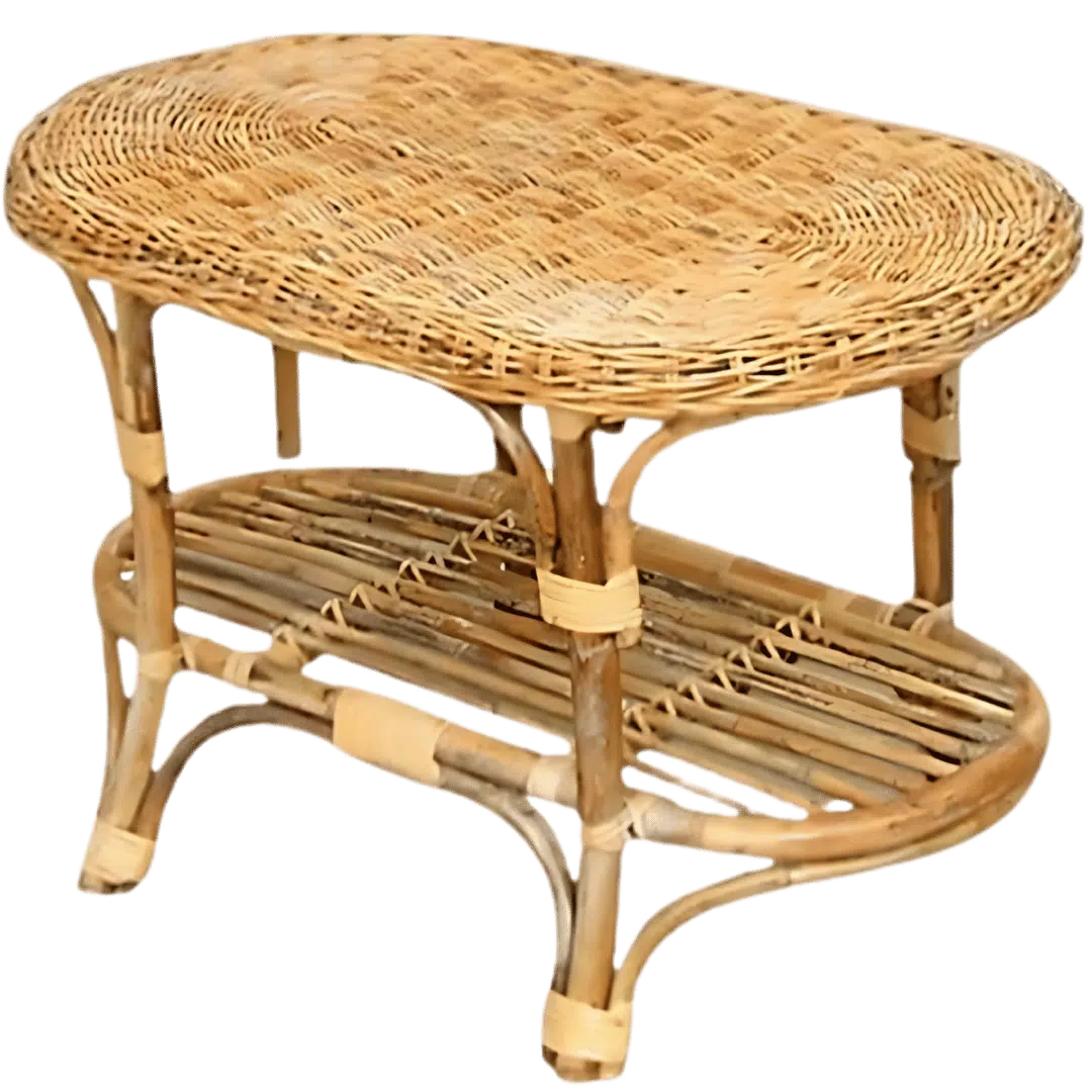 Noleggio Tavolino da Esterno - in Vimini 85x55x45 cm