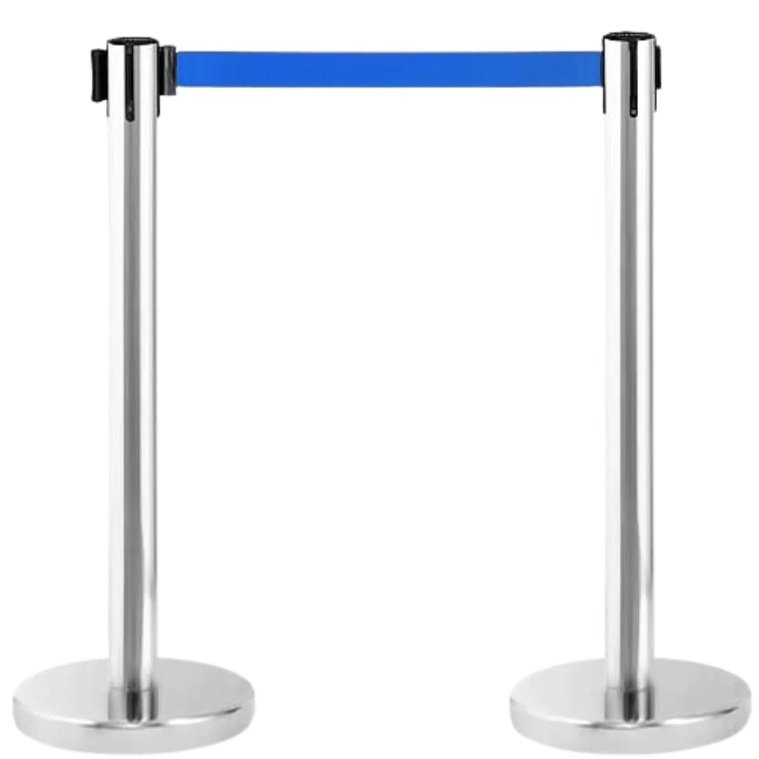 Noleggio Tendiflex - Colonnina Argento Nastro Blu