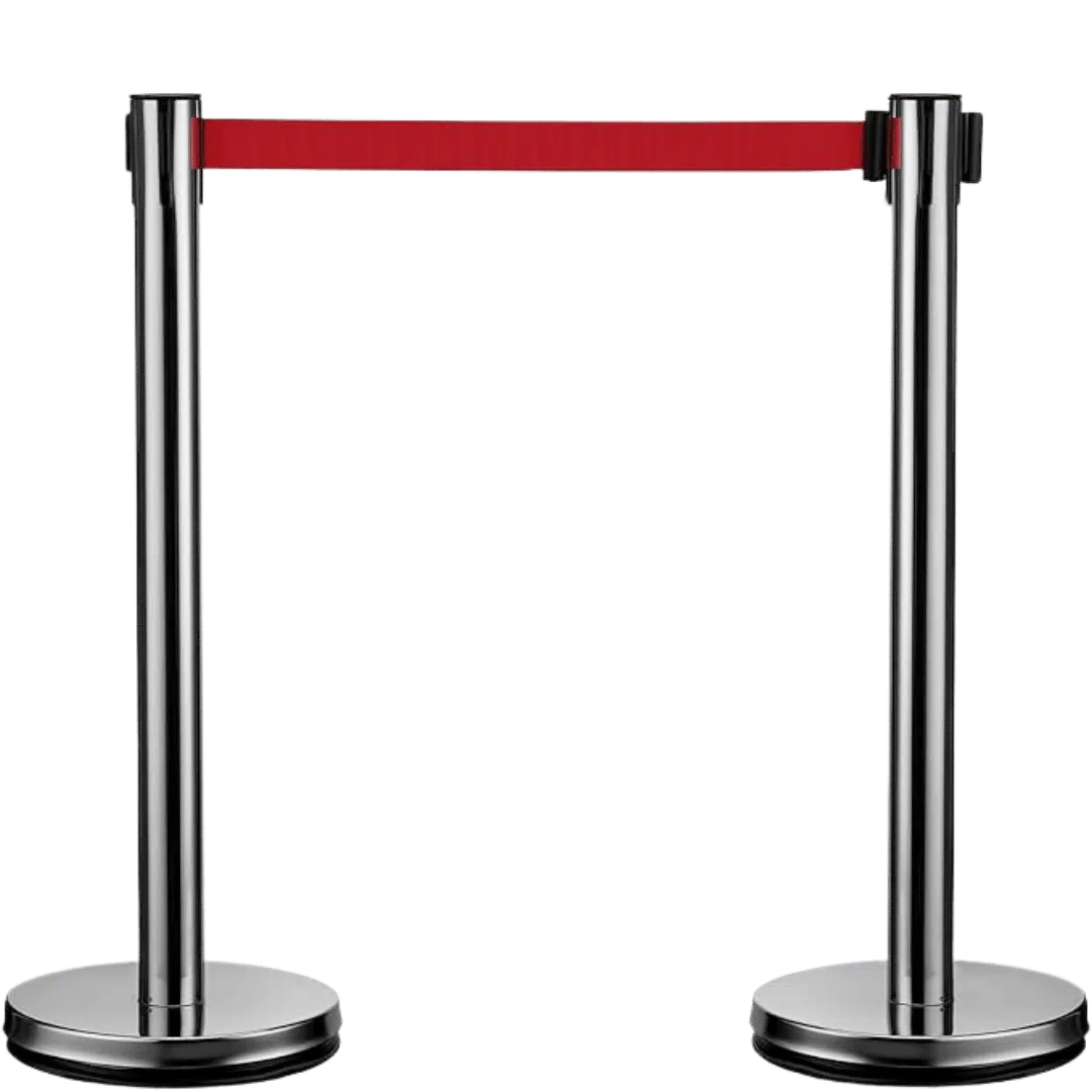 Noleggio Tendiflex - Colonnina Argento Nastro Rosso