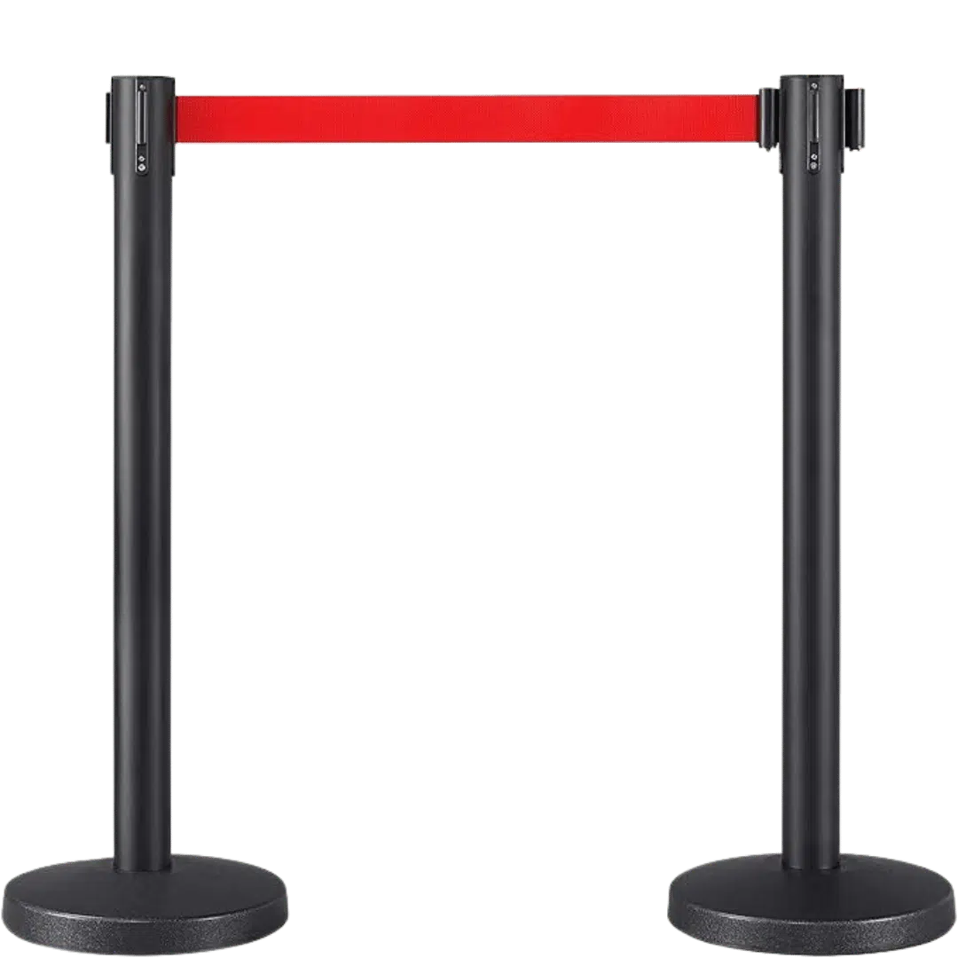 Noleggio Tendiflex - Colonnina Nero Nastro Rosso