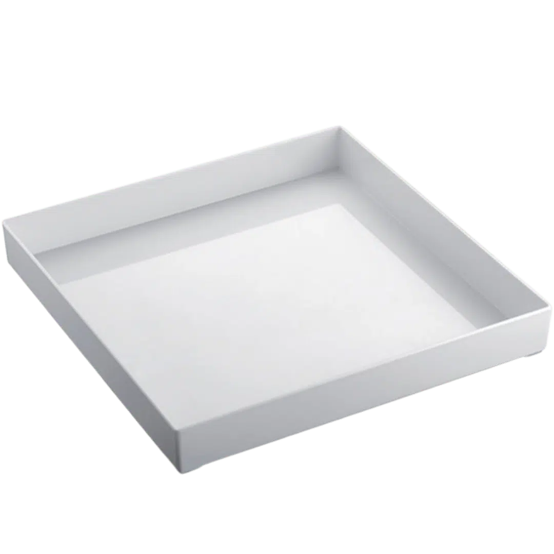Noleggio Vassoio - Quadrato in Plexiglass Bianco 40x40 cm