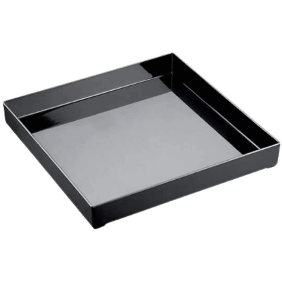 Noleggio Vassoio - Quadrato in Plexiglass Nero 40x40 cm