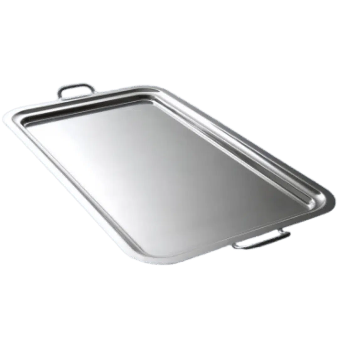 Noleggio Vassoio - Rettangolatre in Acciaio INOX con Manici 48x36